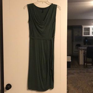 BCBG Maxazria dark green summer dress, bottom wrap